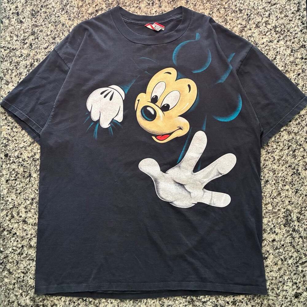 Vintage Disney Designs Mickey Mouse Double Sided Graphic T-Shirt